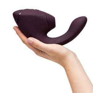 Подвійний вакуумний кліторальний стимулятор з вібрацією Womanizer Next Duo - Dark Purple