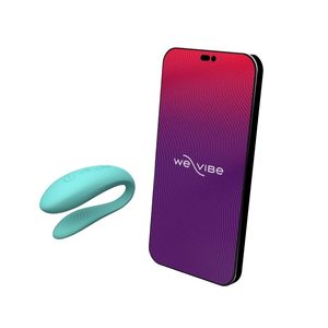Смарт-вібратор для пар We-Vibe Sync Lite Aqua, 10 віброрежимів, можна поєднувати з проникним сексом