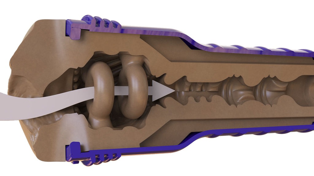 Мастурбатор-вагіна Fleshlight Boost Bang Medium Dark Flesh, плаваючі кільця Turbo Tech