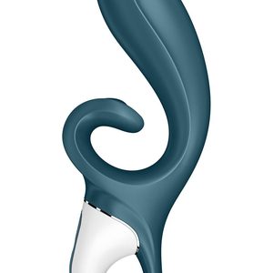 Смарт вібратор-кролик Satisfyer Hug Me Bluegrey, 2 мотори, діаметр 4,2см, широка кліторальна частина
