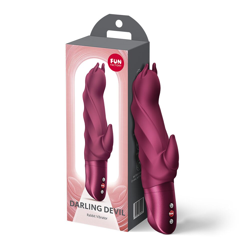 Вібратор-кролик Fun Factory Darling Devil Wine Red, 10 режимів, працює від батарейок