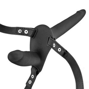 Подвійний страпон Fetish Tentation Strap-On with Double Dildo Black