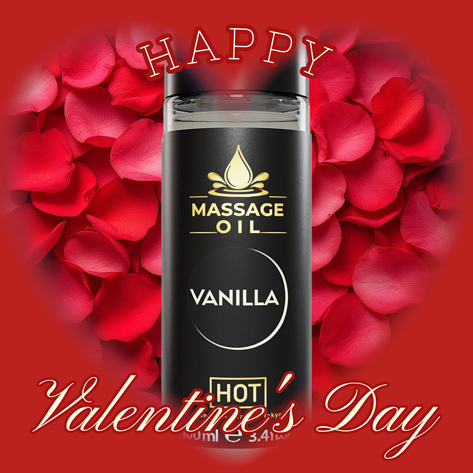 Масажна олія HOT Massage Oil Vanilla з ароматом ванілі, 100 мл