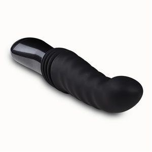 Пульсатор Blush Temptasia – Lazarus Thrusting Dildo – Black, ребристий стовбур, 3 швидкості