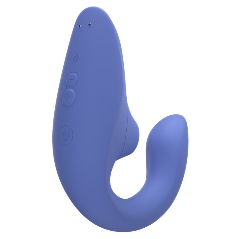 Вагінально-кліторальний стимулятор Womanizer Blend Vibrant Blue, вібрація + вакуум, 2 мотори