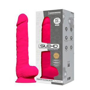 Фалоімітатор SilexD Kingston Pink (MODEL 15in), двошаровий, силікон+Silexpan, діаметр 7 см