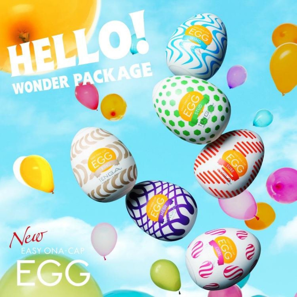 Мастурбатор-яйце Tenga Egg Stud із шестикутними виступами