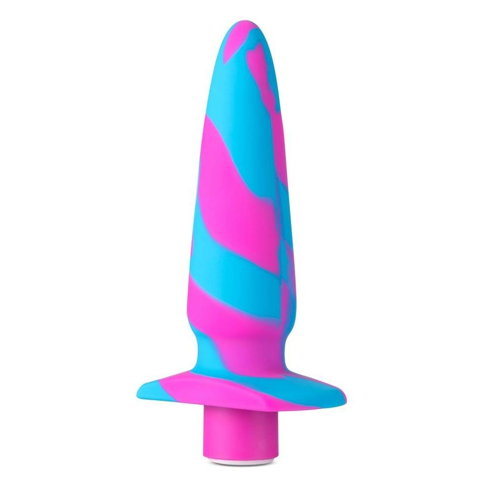 Анальний віброплаг Avant Vibrotize Fuchsia рожево-блакитний, 12.7 х 3.1 см