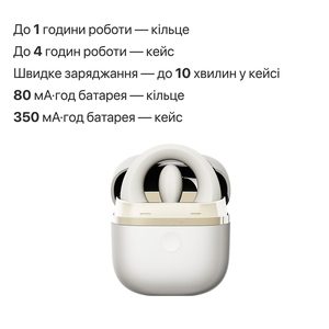 Ерекційне смарт-віброкільце Zalo Apis Ivory White, до 4 годин роботи, зарядний кейс