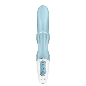 Вібратор-кролик Satisfyer Love Me Blue, гнучкий, відросток з потрійним кінчиком