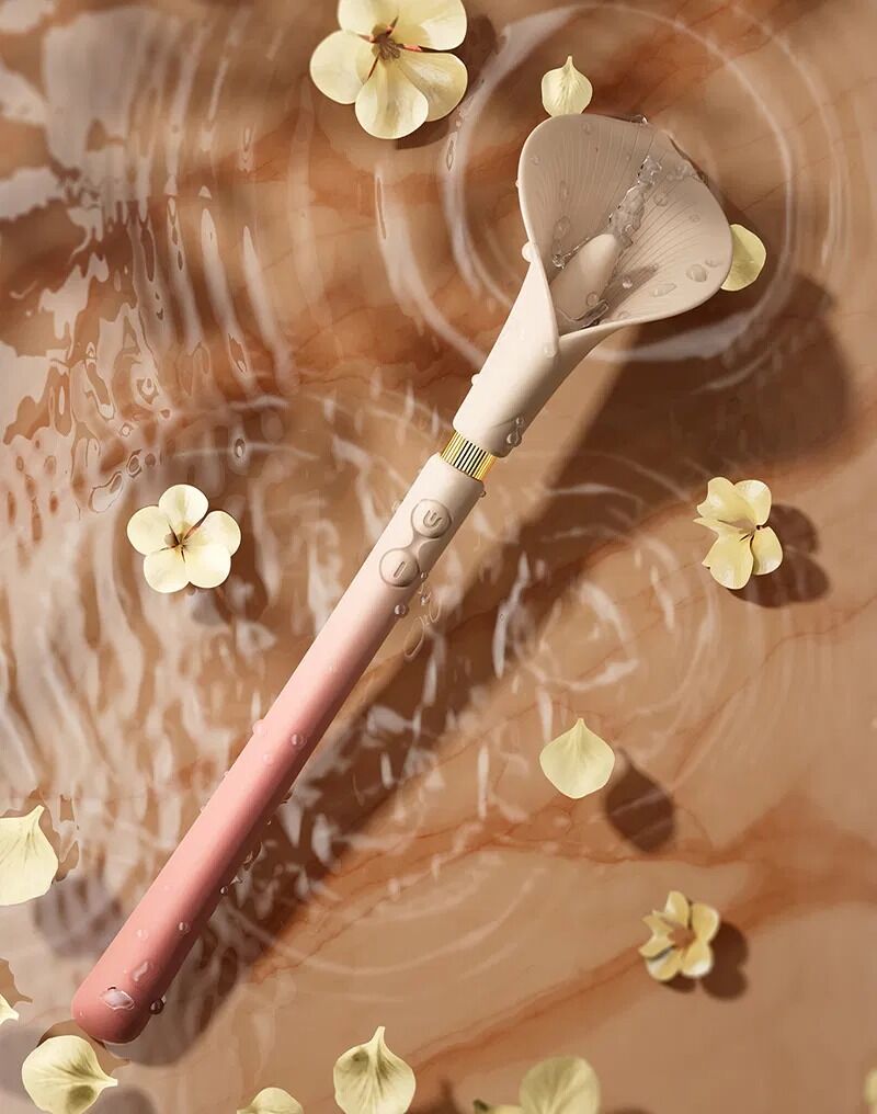 Розкішний вібромасажер Zalo – Calla Blossom Pink, двосторонній, 2 мотори