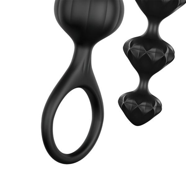 Набір анальних намистин Satisfyer Beads Black, силікон, макс. діаметр 3,3 см та 3,5 см