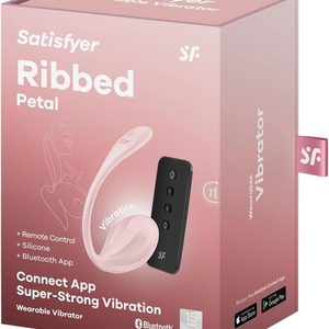 Смарт-віброяйце Satisfyer Ribbed Petal Connect App Rose, керування зі смартфона, пульт ДК