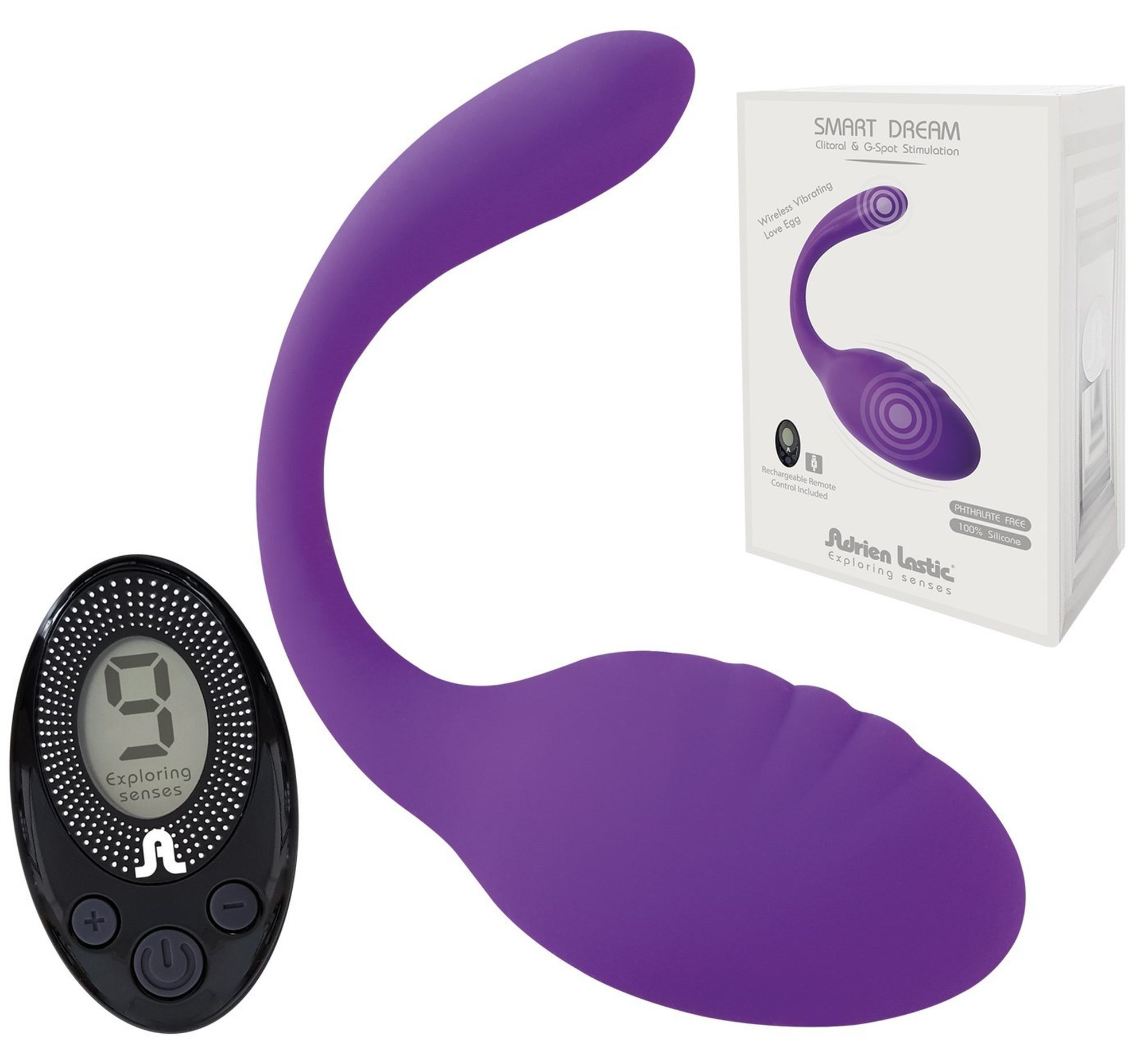 Віброяйце зі стимулятором клітора Adrien Lastic Smart Dream II з пультом LRS, можна під одяг
