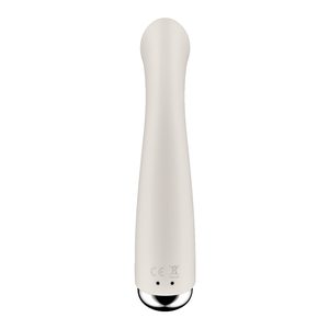 Вібратор з ротацією Satisfyer Spinning G-Spot 1 Beige, плоский майданчик для стимуляції точки G