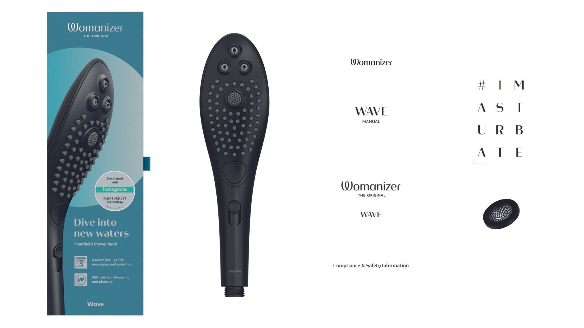 Насадка для душу Womanizer Wave, чорна