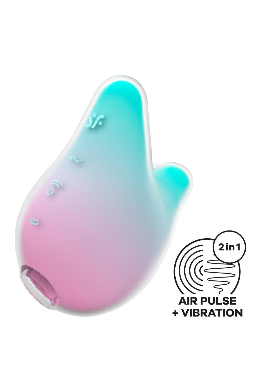 Вакуумний кліторальний стимулятор з вібрацією Satisfyer Mermaid Vibes Mint/Pink, 2 мотори