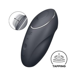 Вібростимулятор-пульсатор Satisfyer Tap & Climax 1 Grey, ефект постукування пальцем, 2 мотори