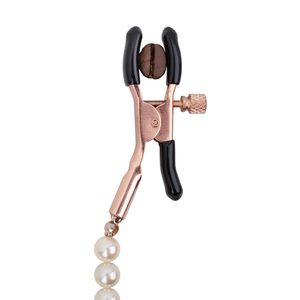 Затискачі для сосків з перлинним ланцюжком Rosy Gold - Nipple Clamps Pearls