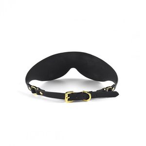 Маска на очі Blindfold UPKO з італійської шкіри, чорна