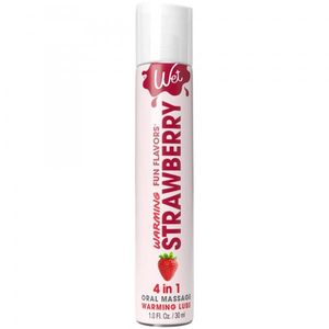 Зігрівальний лубрикант на водній основі Wet Warming Strawberry 4 in 1, без цукру (30 мл)