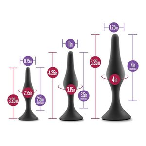 Набір анальних пробок Blush Luxe Beginner Plug Kit Black