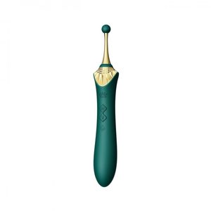Мультифункціональний вібратор Zalo — Bess 2 Turquoise Green, 4 насадки, підігрів