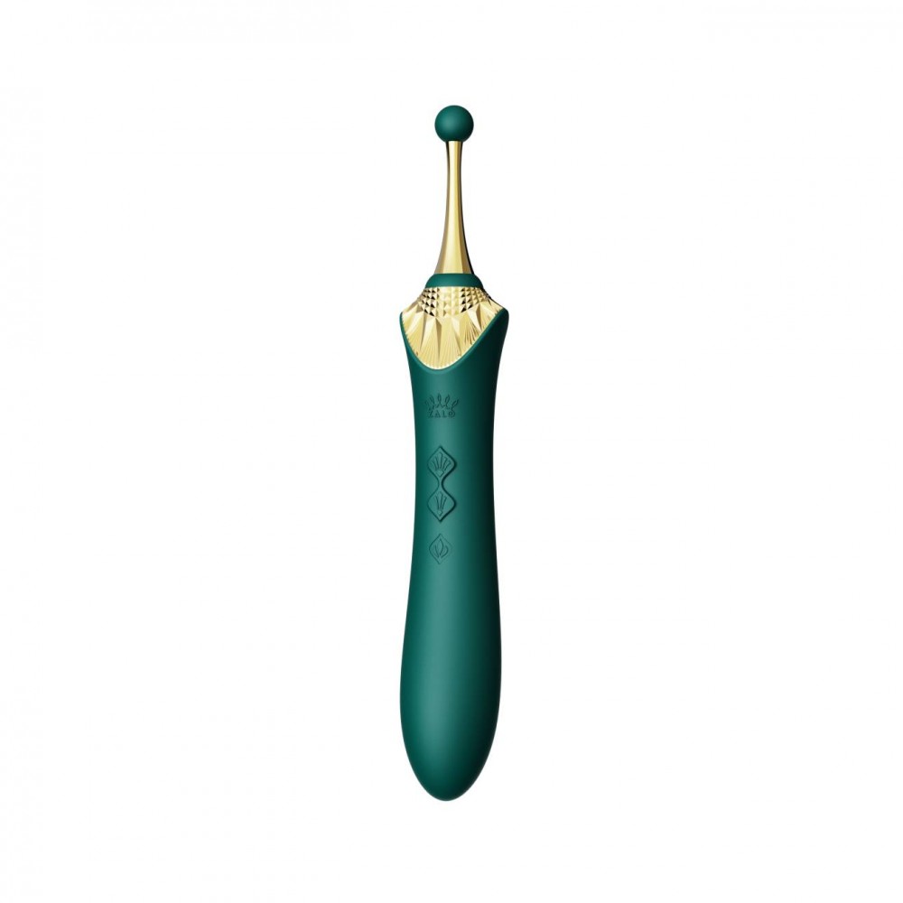 Мультифункціональний вібратор Zalo — Bess 2 Turquoise Green, 4 насадки, підігрів