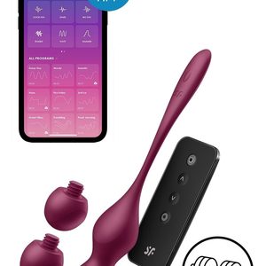 Смарт-вагінальні кульки з вібрацією Satisfyer Love Birds Vary Connect App, змінювана маса, пульт ДК