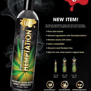 Лубрикант з екстрактом канабісу Wet Hemptation, на водній основі, зволожувальний (118 мл)