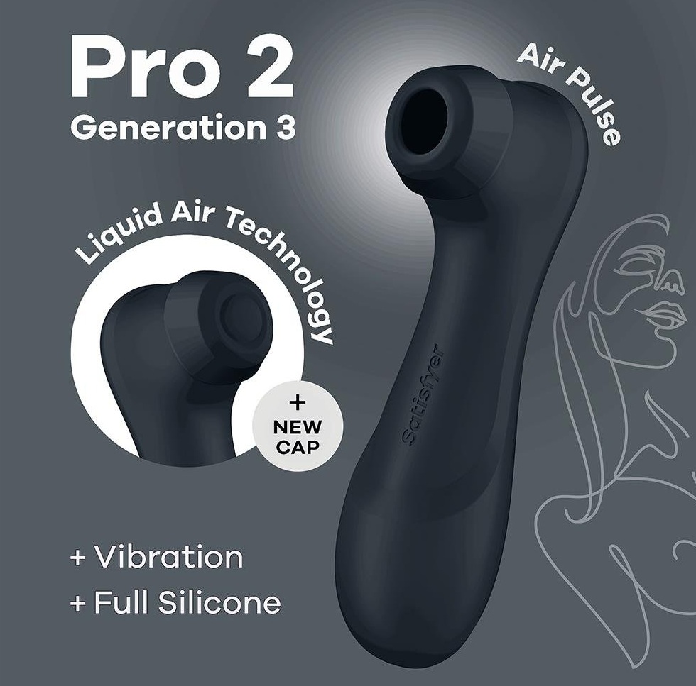 Вакуумний кліторальний стимулятор Satisfyer Pro 2 Generation 3 with Liquid Air Dark Grey