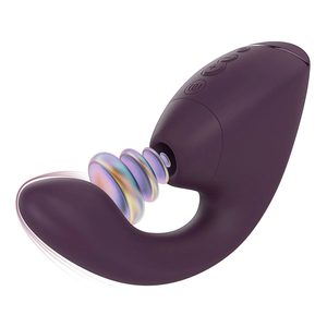 Подвійний вакуумний кліторальний стимулятор з вібрацією Womanizer Next Duo - Dark Purple