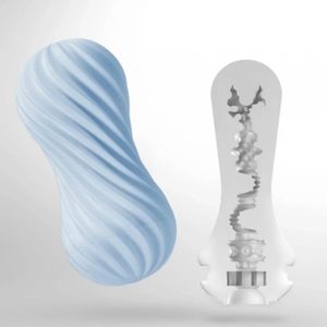 Мастурбатор Tenga FLEX Bubbly Blue зі змінною інтенсивністю, можна скручувати, вакуум