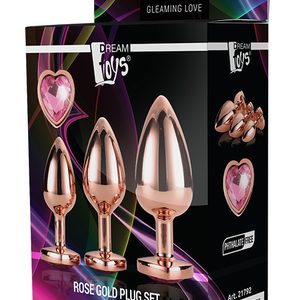 Dt21792 набір анальних пробок GLEAMING LOVE ROSE GOLD PLUG SET