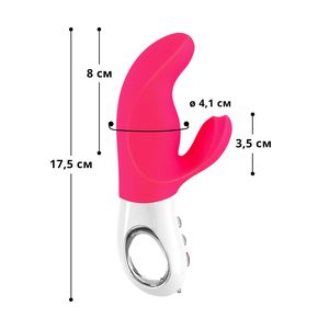 Вібратор-кролик Fun Factory MISS BI pink/white, 2 незалежні мотори, діаметр 4,2 см