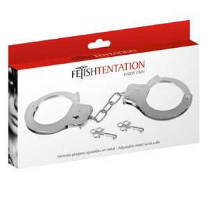 Металеві наручники Fetish Tentation Adjustable metal wrist cuffs, 2 ключі