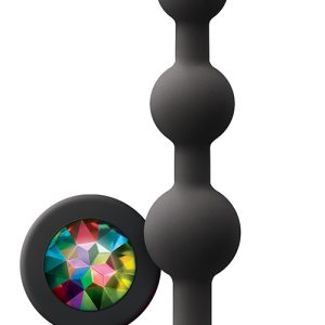 Анальна пробка з кристалом GLAMS RIPPLE RAINBOW Gem BLACK