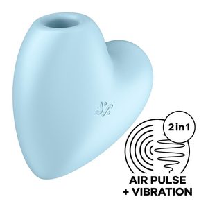Вакуумний стимулятор-серце з вібрацією Satisfyer Cutie Heart Blue