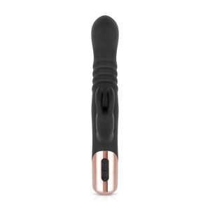 Вібратор-кролик Rosy Gold - Rabbit Vibrator with thrusting function - Black