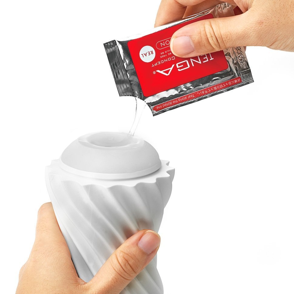 Мастурбатор Tenga Flex Silky White зі змінною інтенсивністю, можна скручувати