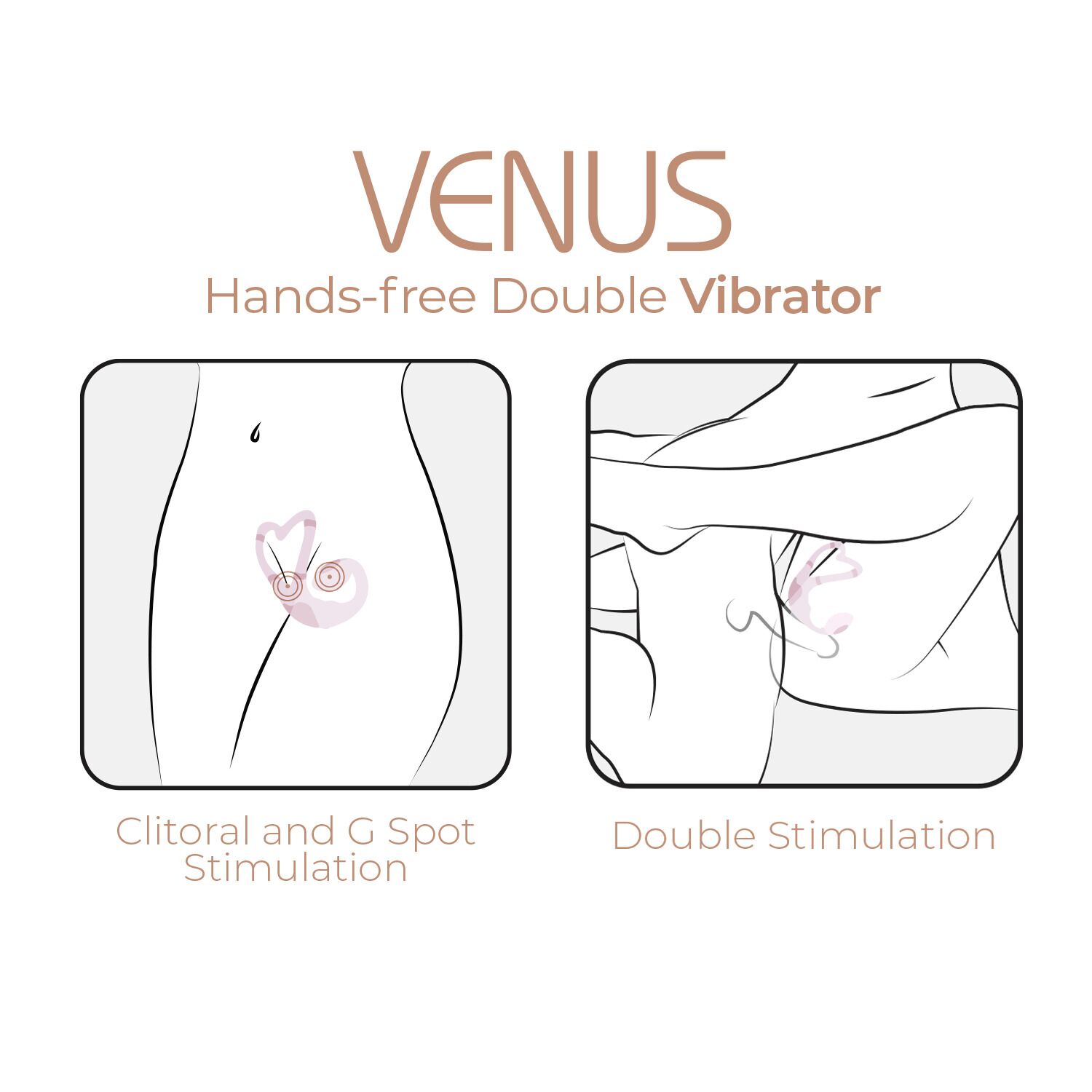 Смарт-вібратор для пар Adrien Lastic Venus + APP, подвійний, можна носити під одягом, 10 режимів