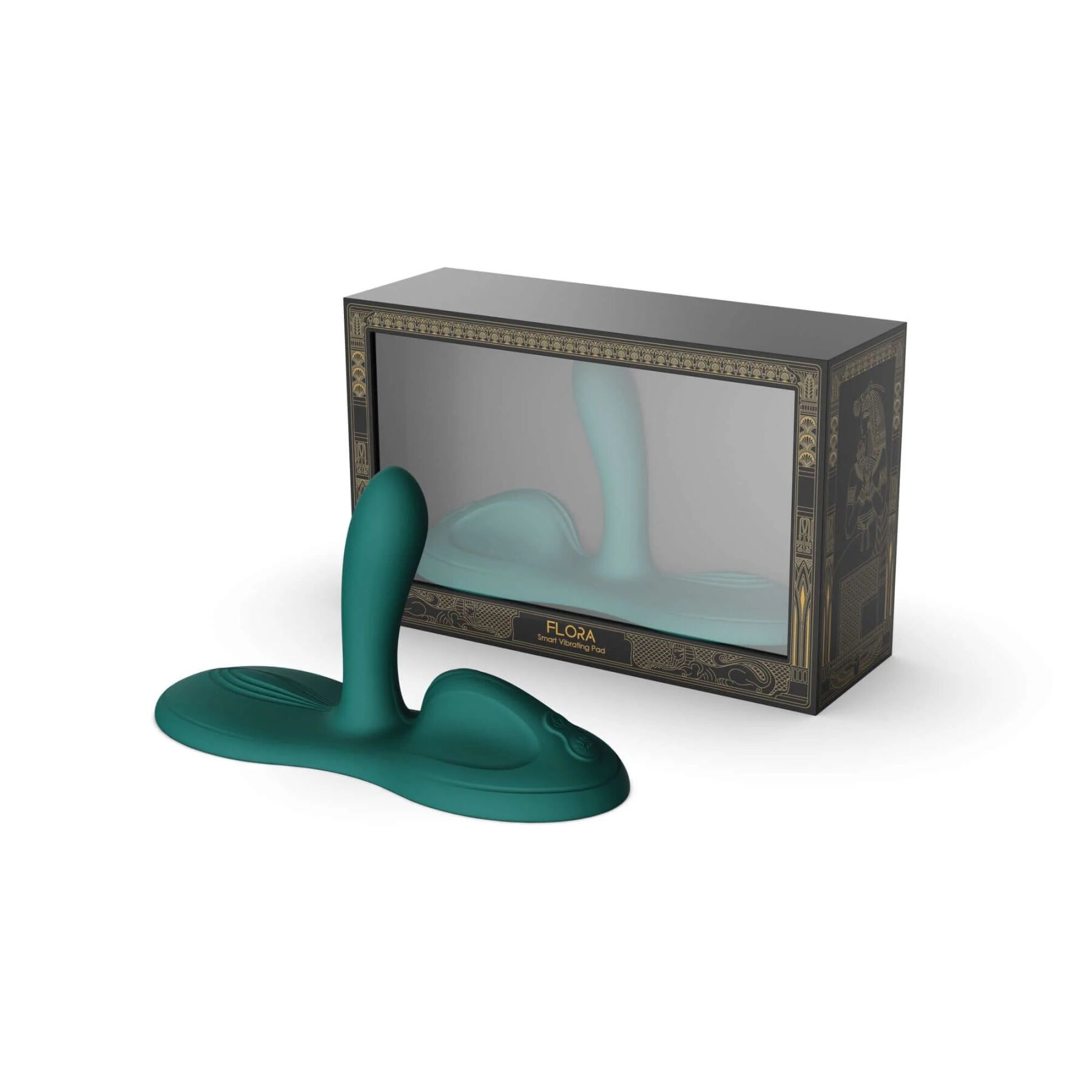 Sit-on-top смарт-вібратор Zalo – Flora Smart Vibrating Pad Turquoise Green, 9 моторів