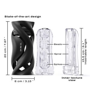 Мастурбатор Dorcel DEEP BLOW BLACK, подвійне використання