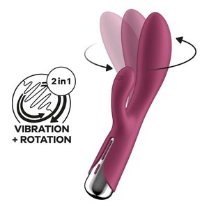 Вібратор-кролик з ротацією Satisfyer Spinning Rabbit 1 Red, 3 мотори