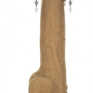 Фалоімітатор з пульсацією Naked ADDICTION Dominic 9″ Caramel, пульт ДК, діаметр 4,2 см