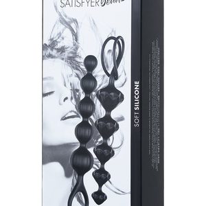 Набір анальних намистин Satisfyer Beads Black, силікон, макс. діаметр 3,3 см та 3,5 см