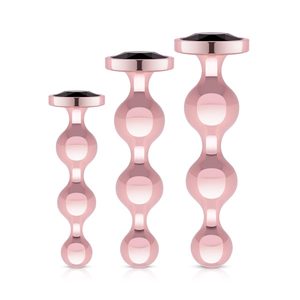 Набір анальних іграшок Rosy Gold - Metal Butt Plug Set 3 Pieces