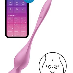 Вагінальні смарт-кульки з вібрацією Satisfyer Love Birds 1 Connect App Pink, 78 г
