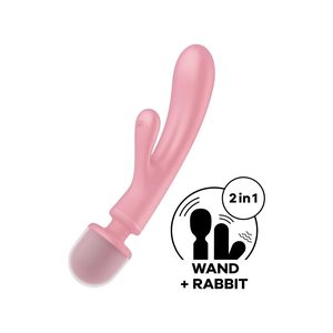 Вібратор-кролик з вібромасажером Satisfyer Triple Lover Pink, 3 мотори