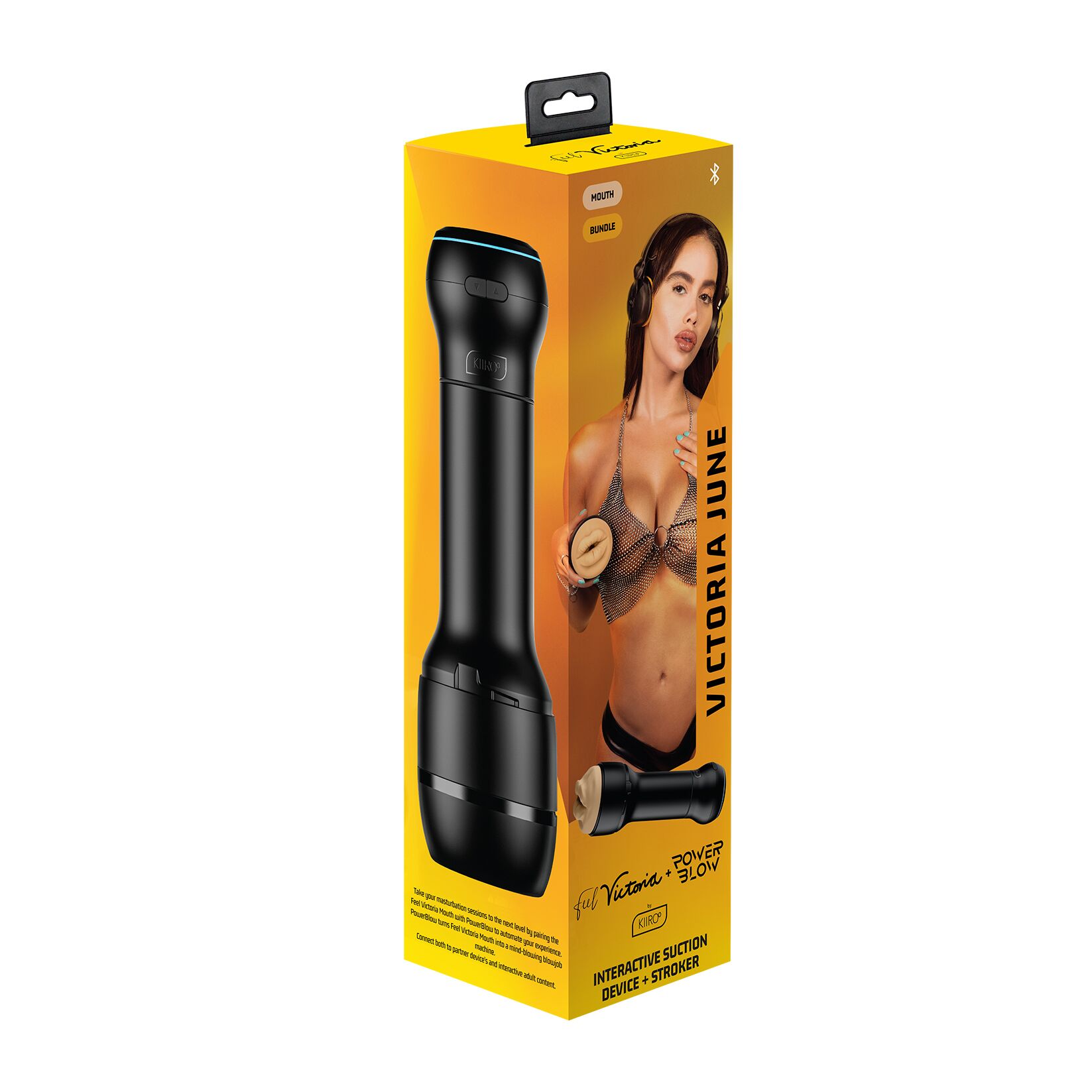 Мастурбатор-ротик Kiiroo FeelVictoria Mouth зі всмоктувальною інтерактивною насадкою PowerBlow Combo Set